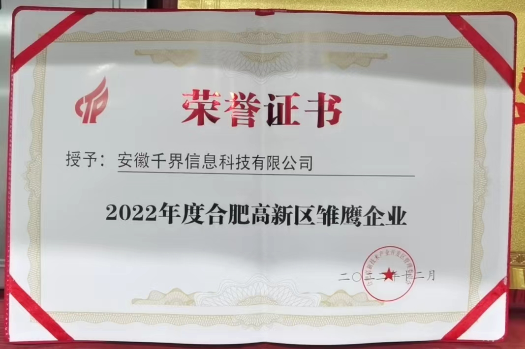 2022年度合肥高新区雏鹰企业