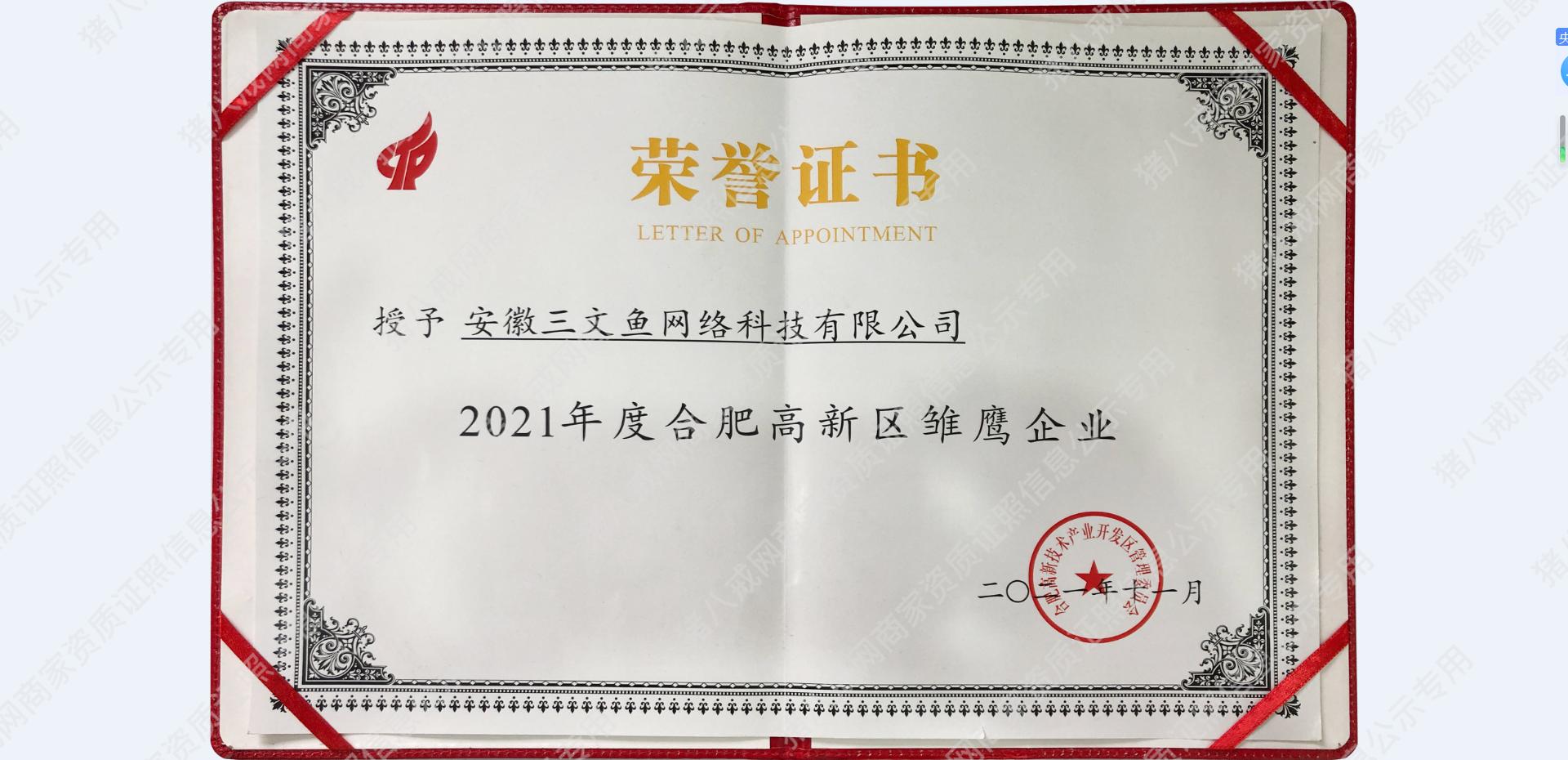 高新區(qū)雛鷹企業(yè)2021.11