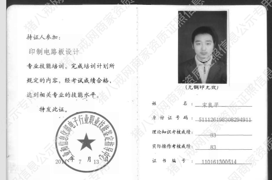 PCB設(shè)計(jì)證書
