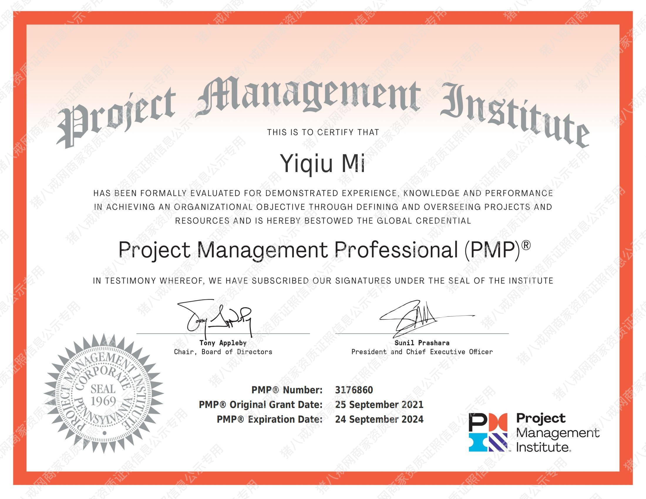 PMP项目管理专业人士