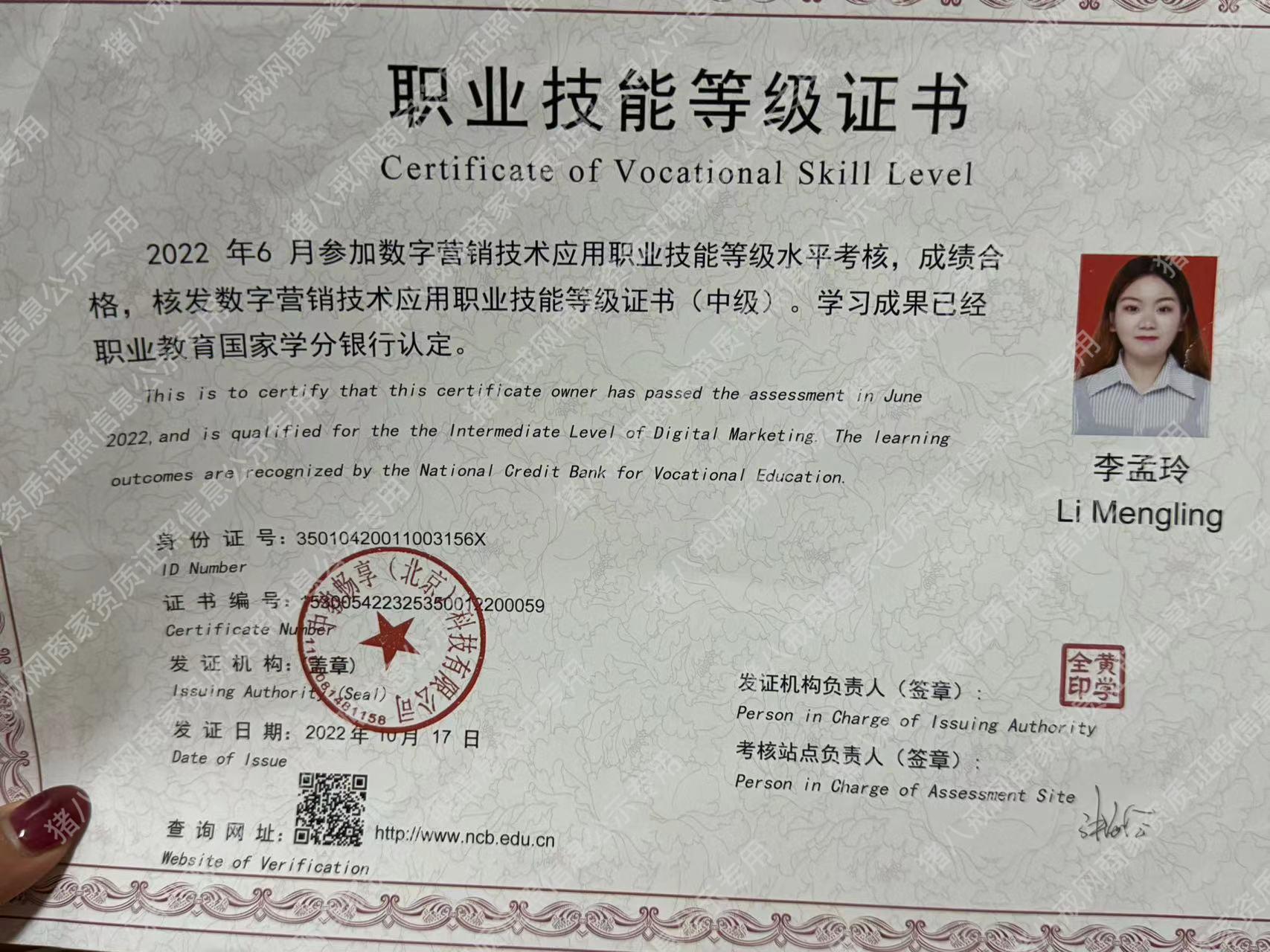 數(shù)字營銷技術(shù)應(yīng)用職業(yè)機能中級證書