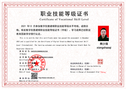 藝術(shù)設(shè)計中級技能等級證書